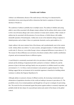 Genetics and Asthma - World Health Organization