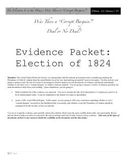 Evidence Packet: Election of 1824