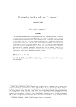 Relationship Lending and Loan Performance