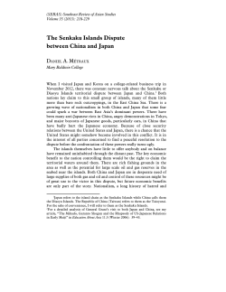 The Senkaku Islands Dispute between China and Japan