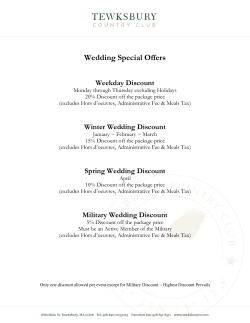 Wedding Special Offers - Tewksbury Country Club
