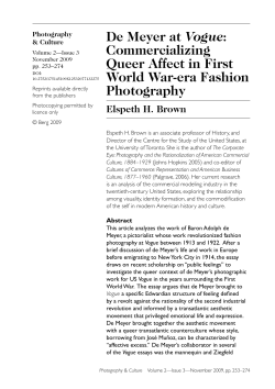 De Meyer at Vogue: Commercializing Queer Affect in First World