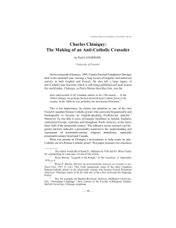 Chiniquy - University of Manitoba