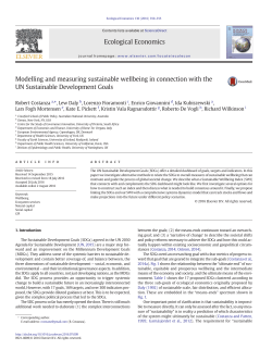 Modelling and measuring sustainable wellbeing in connection with