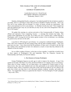 the character and statesmanship of george washington