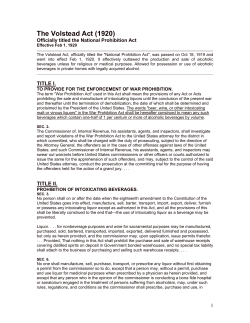 The Volstead Act (1920)