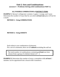 PROBLEM SOLVING with COMBINATIONS