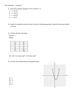 1) Solve the quadratic equation Y=5x*+3 where *=2 A. x = &radic;(Y