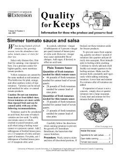 Simmer tomato sauce and salsa - University of Missouri Extension