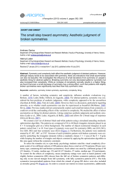 The small step toward asymmetry: Aesthetic judgment of broken