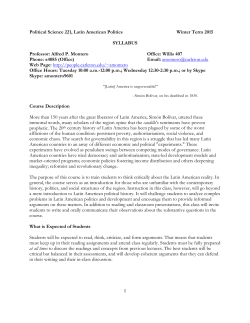 Political Science 221, Latin American Politics