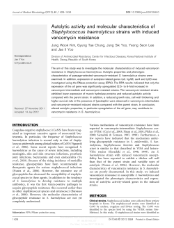 Autolytic activity and molecular characteristics of Staphylococcus