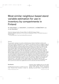 Most similar neighbour-based stand variable estimation