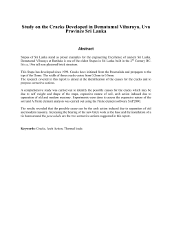 Study on the Cracks Developed in Dematamal Viharaya, Uva