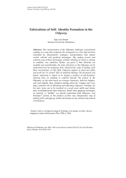 Fabrications of Self: Identity Formation in the Odyssey