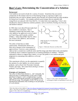 Beer`s Law: Determining the Concentration of a Solution