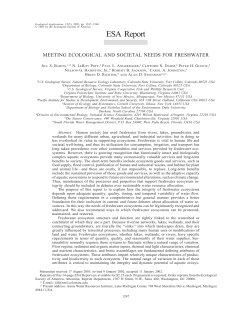 MEETING ECOLOGICAL AND SOCIETAL NEEDS FOR