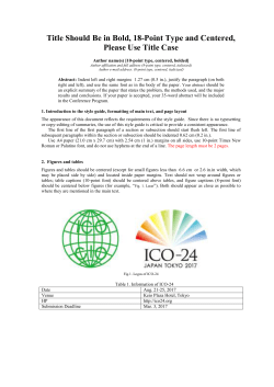Abstract Template [ PDF ] - ICO-24
