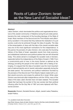Roots of Labor Zionism: Israel as the New Land of Socialist Ideas?