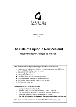 2004-The Sale of Liquor in New Zealand