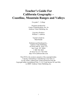 Teacher`s Guide For California Geography &ndash; Coastline, Mountain