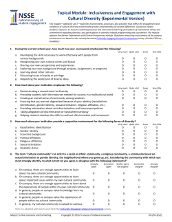Inclusiveness and Engagement with Cultural Diversity