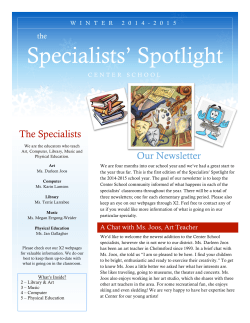 Specialists` Spotlight - Chelmsford Public Schools