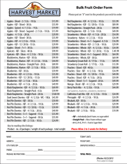 Bulk Fruit Order Form - Harvest Supermarkets