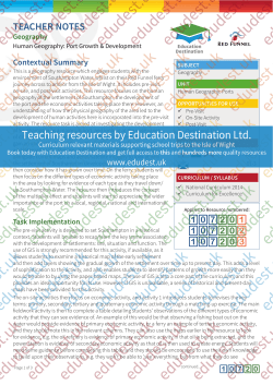 teacher notes - Education Destination