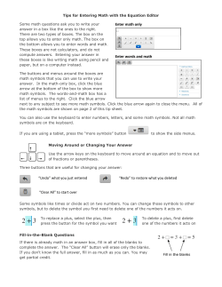 Equation Editor Tutorial Tips for Entering Math