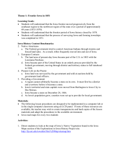 Lesson 1: Iowa in 1851 - Explorations in Iowa History Project