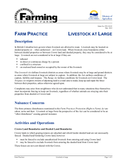 Livestock at Large - Province of British Columbia