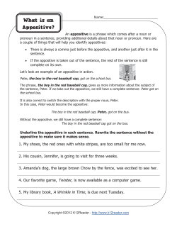 Appositive Phrase Worksheet - What is an Appositive? | K12Reader