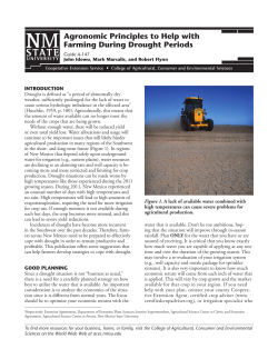 Agronomic Principles to Help with Farming During Drought Periods