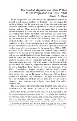 The Baseball Magnate and Urban Politics in the Progressive
