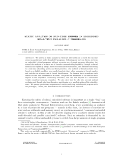Static analysis of run-time errors in embedded real