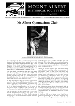 19877 MAHS_Newsletter18.indd - Mt Albert Historical Society