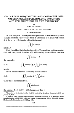 ON CERTAIN INEQUALITIES AND CHARACTERISTIC VALUE