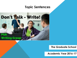 Topic Sentences