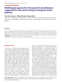 Multilingual approach to the panel of aeroallergens suggested for