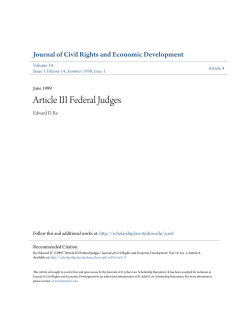 Article III Federal Judges - St. John`s Law Scholarship Repository
