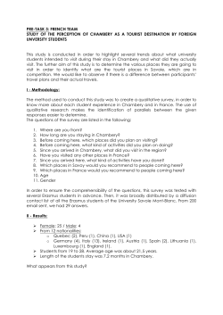 PRE-TASK 3: FRENCH TEAM STUDY OF THE PERCEPTION OF