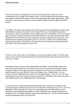 History and Culture - Ndlambe Municipality