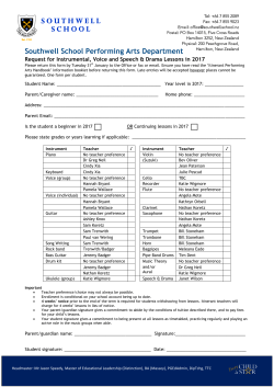 2017 Music Lesson Form