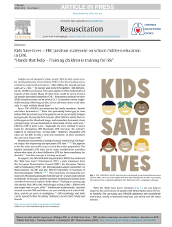 Kids Save Lives &ndash; ERC position statement on school children