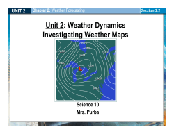 Unit 2: Weather Dynamics Investigating Weather Maps