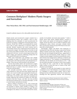 Common Birthplace? Modern Plastic Surgery and Surrealism