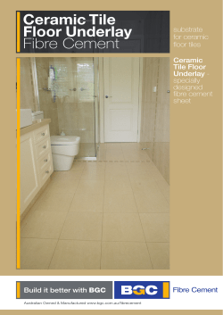Ceramic Tile Floor Underlay Fibre Cement
