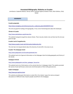 Annotated Bibliography: Websites on Ecuador
