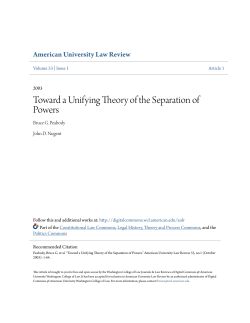 Toward a Unifying Theory of the Separation of Powers